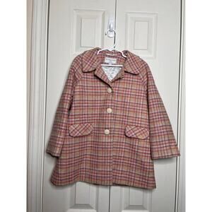 Britannical Girls Islington Coat Highgate Tweed Blossom Check Size 6-7